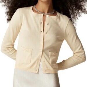 J.Crew Light Tan Knit Cardigan | Button Front Sweater | Women’s Size M